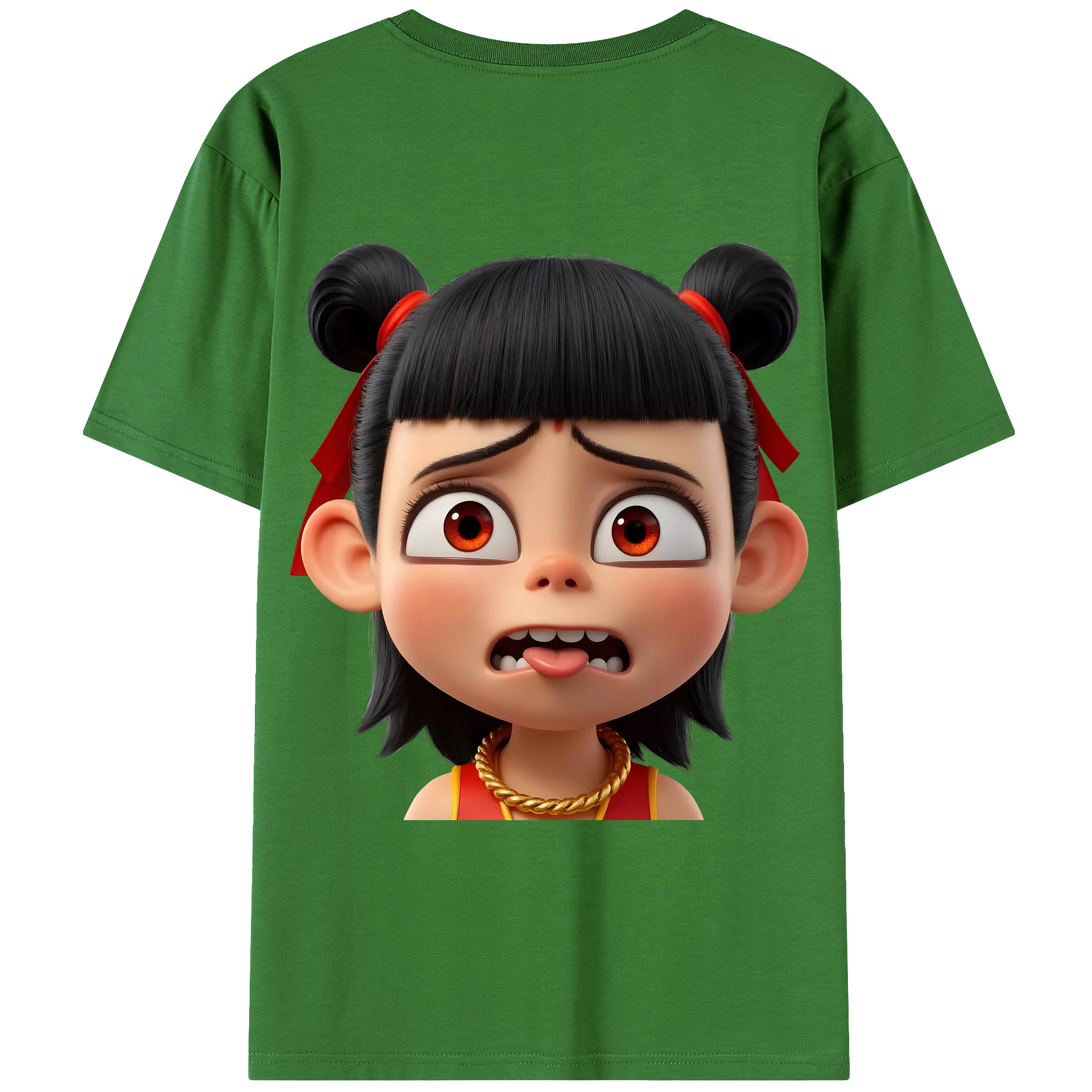 （画像用） Ne Zha 2 ナタ 魔童の大暴れ レディース半袖Tシャツ(バックプリント)